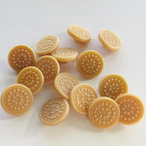 7 Vintage Czech Glass Buttons Handmade Tan Czechoslovakia B-5