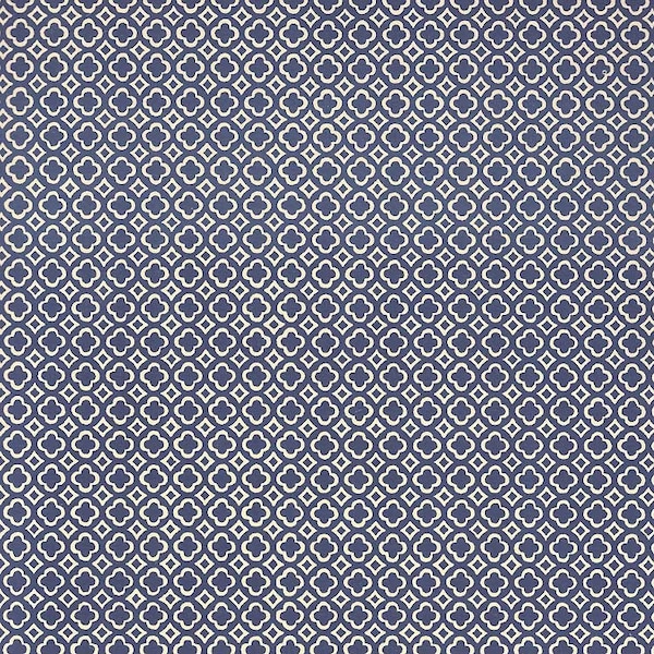 From Italy 2 Sheets Italian Blue Petite Quatrefoil Print Paper ~ Carta Varese IPV853BL x2