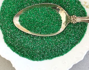 Germany German Glass Glitter 2 Ounces Emerald Green In Jar Fine Grit ~ GG90-EMGR