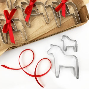 Sweden Dala Horse Dalahast Stainless Steel Swedish Made Cookie Cutter Set 3-5/8&quot; tall and 1-3/4&quot; CCU-011