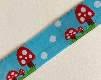 3 Yards Woven Mushroom Trim Jacquard Ribbon Edging 1-1/8" Wide VT53