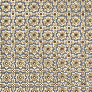 2 Sheets Italian Blue Geometric Renaissance Flower Print Paper ~ Carta Varese Italy IPV841BL x2