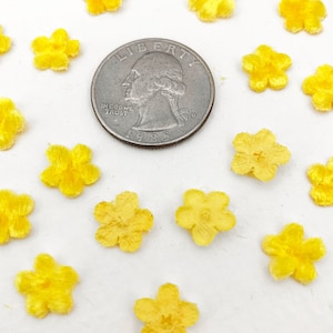 48 Czech Velvet Forget Me Not Flowers Millinery Flower Making Or Scrapbooking Yellow VB115-YEL
