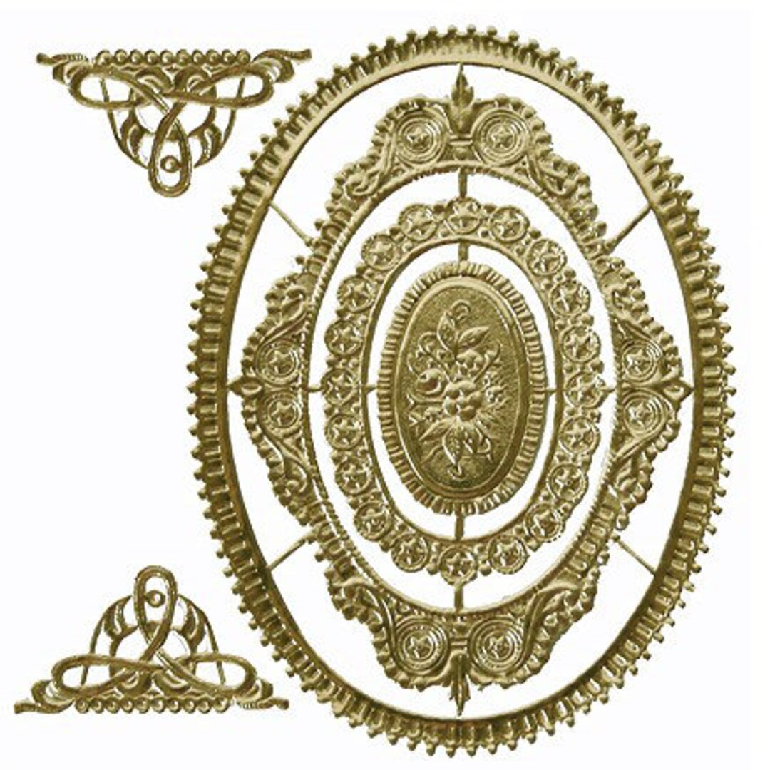 Vintage Germany Dresden Frames Extra Fancy Foil Frames and Flourishes ...