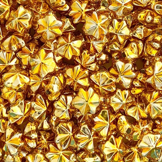 6 Czech Glass Christmas Garlands 14mm Gold Star Beads GB047G - Etsy