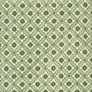 2 Sheets Italian Green Star Flower Floral Print Paper ~ Carta Varese Italy IPV803G x2