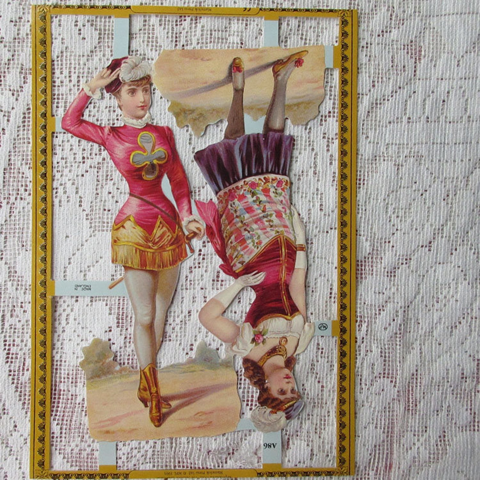 England Vintage Victorian Circus Lady Performers Lithographed Etsy
