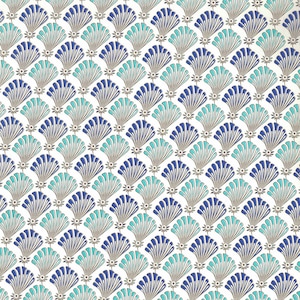 2 Sheets Aqua Blue Florentine Shells Traditional Italian Print Paper ~ Carta Fiorentina Italy  IPF062 x2
