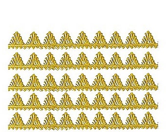 12 Rows Dresden Germany Gold Pennant POint Paper Foil Die Cut DFW220G