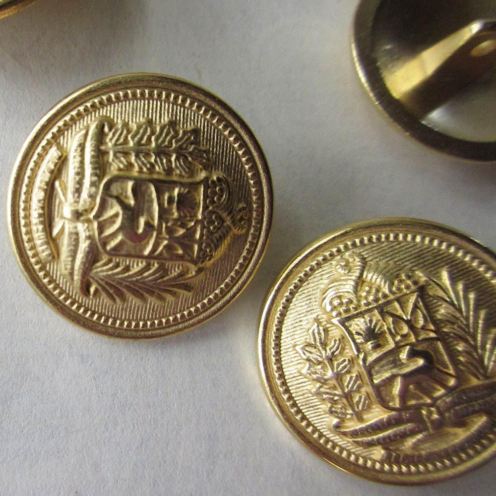 10 Brass Buttons Metal Blazer Jacket Button 7/8