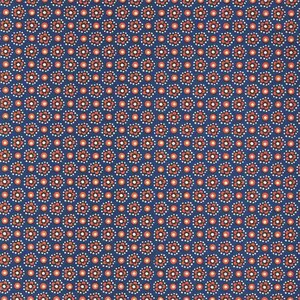 2 Sheets Italian Blue and Orange Flower and Dot Print Paper ~ Carta Varese Italy  IPV810BL x2