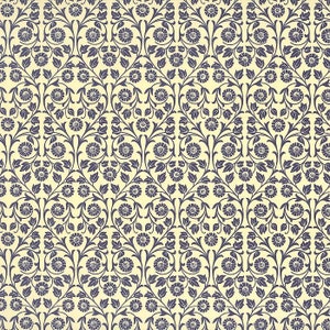 2 Sheets Italian Blue Flower and Vine Print Paper ~ Carta Varese Italy  IPV835B x2