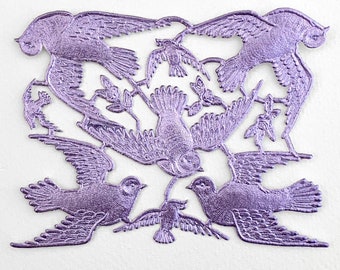 Dresden Birds Germany 8 Die Cut Light Purple Dresden Doves Birds  DF8534LPU