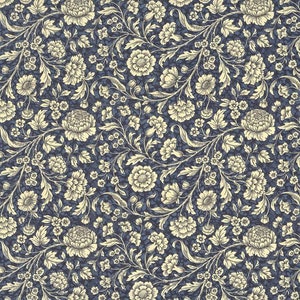 2 Sheets Italian Small Blue Floral Print Paper ~ Carta Varese Italy  IPV838BL x2