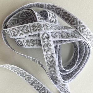 4 Yards Sweden Swedish Costume Trim Authentic Folkloric Jacquard Trim Ribbon 11mm Wide SFT421