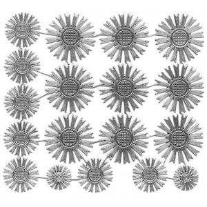 Dresden Trims 18 Silver Paper Foil Halos Stars For Christmas Angels Germany DFW721A-S
