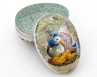  PETER RABBIT EGG BOX 美品 From Germany 3-1/2” New Paper Mache Easter Egg Box Peter Rabbit