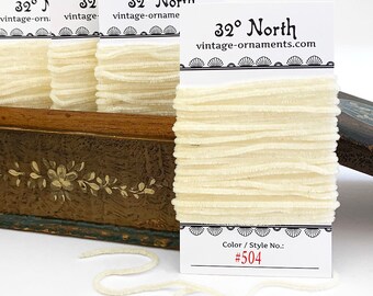 15 Feet Tiny 1/8" Made In USA Ivory Rayon Chenille Cording 5 Yards CT504