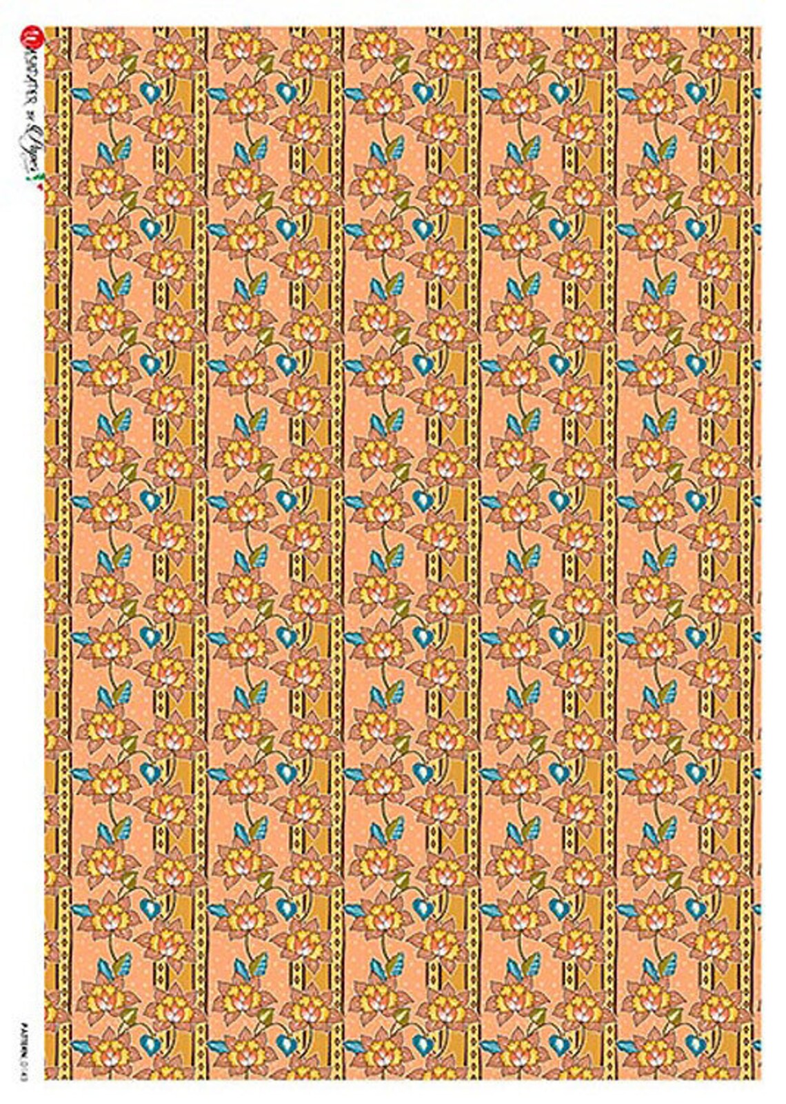 From Italy 2 Sheets Italian Rice Paper Decoupage Striped Art Deco ...