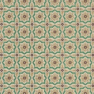 2 Sheets Italian Green Geometric Renaissance Flower Print Paper ~ Carta Varese Italy IPV841GR x2
