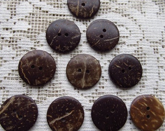 18 Coconut Buttons Medium Size 3/4" Each
