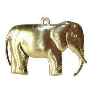 Germany 4 Big Die Cut Deeply Embossed Dresden Gold Paper Elephants 3-1/4"  DF4903G