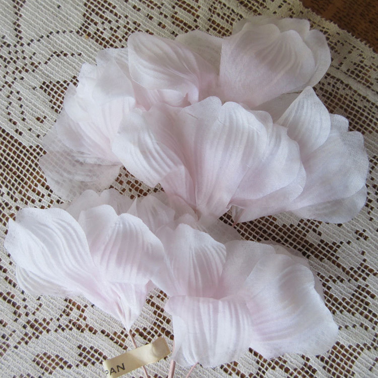 Vintage Millinery Flowers Pale Pink Silk Fabric Flowers Japan Etsy