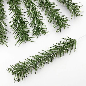 6 Austria Sprigs Snowy Paper Fir Tips Christmas Crafting NAL-P-5 SR