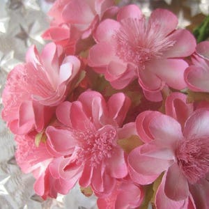36 Pink Ombre Zinnia Flowers Paper Flower Handmade Millinery Zinnia ~ 6 Bundles