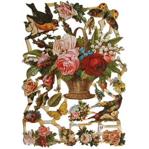 Vintage Scraps - A Basket Full of Roses Vintage Scraps - A Basket Full of Roses