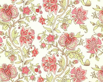 From Italy 2 Sheets Italian Red Flowers Print Paper ~ Rossi IPR339Rx2