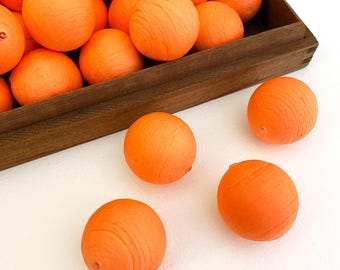 8 Czech Spun Cotton Large Balls Snowballs 1-3/8" 36mm SC325-ORG x2