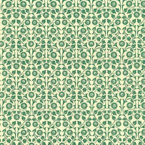 2 Sheets Green Flower Print Italian Paper ~ Carta Varese Italy IPV835GR x2
