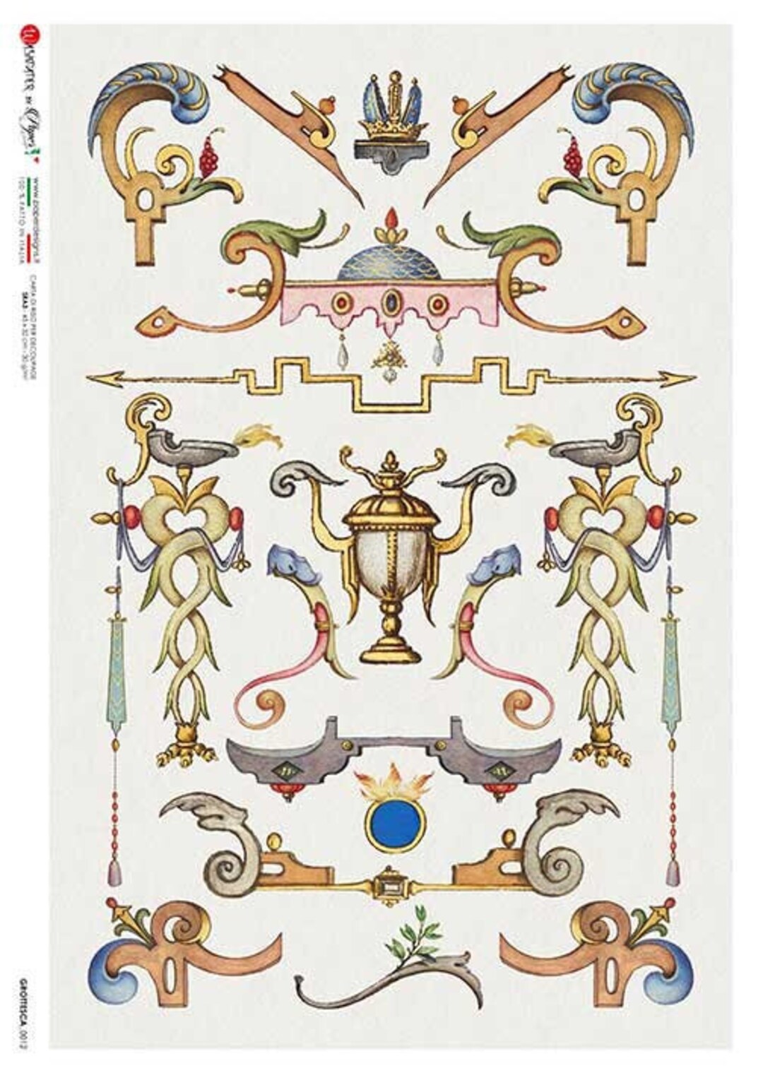 2 Sheets Italy Rice Paper Decoupage Italian Flourishes RCP-GRT-12 X2 - Etsy