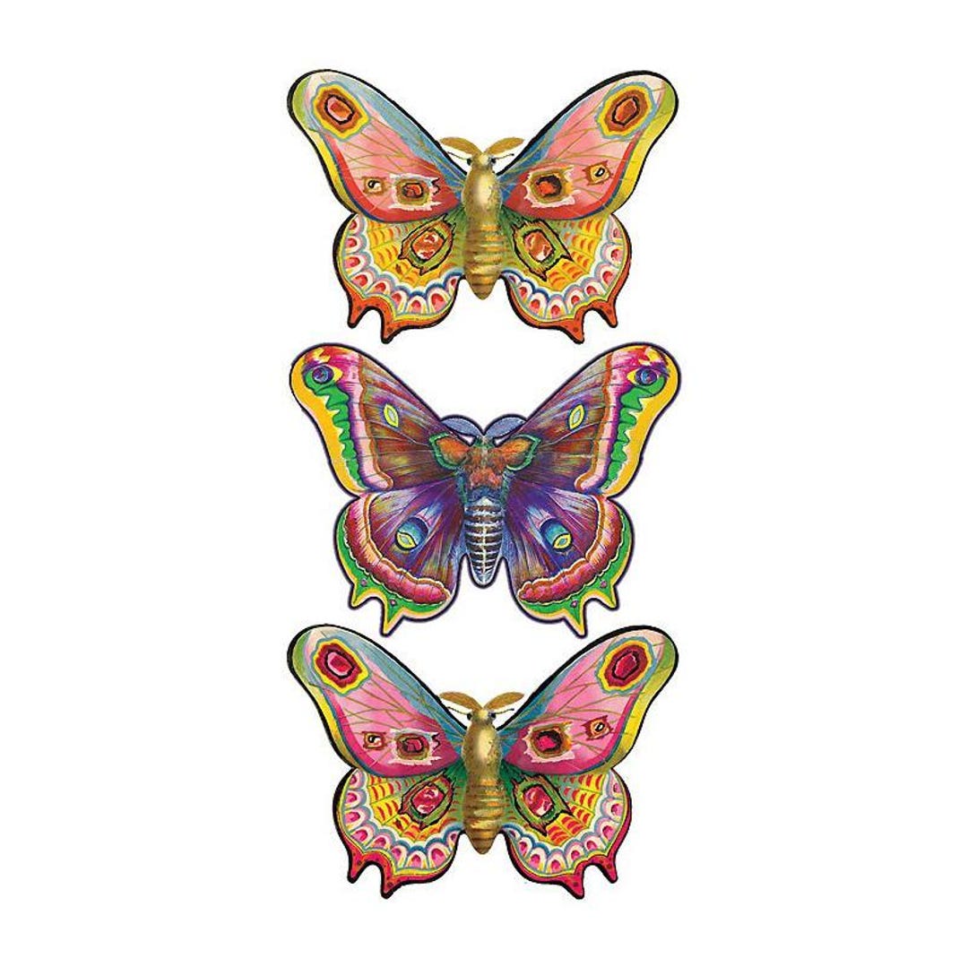 3 Sheets Self Adhesive Butterfly Stickers Each Sheet 3-3/4" by 7-7/8 ...