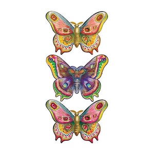 3 Sheets Self Adhesive Butterfly Stickers Each Sheet 3-3/4" by 7-7/8 ...
