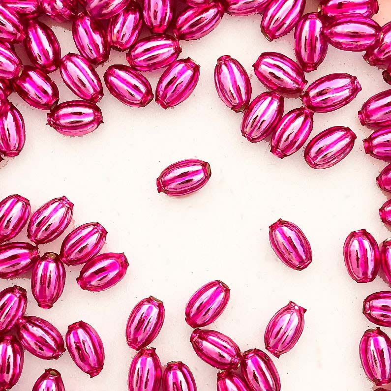 30 Czech Glass Garland Beads Christmas Garland Hot Pink Bead GB657HP x2