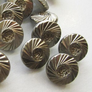 10 Vintage Czech Glass Buttons Handmade Silver White Glass Czechoslovakia CZ35