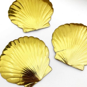 4 Large Dresden Sea Shells Paper Foil Germany Die Cut Gold DF5331G image 2