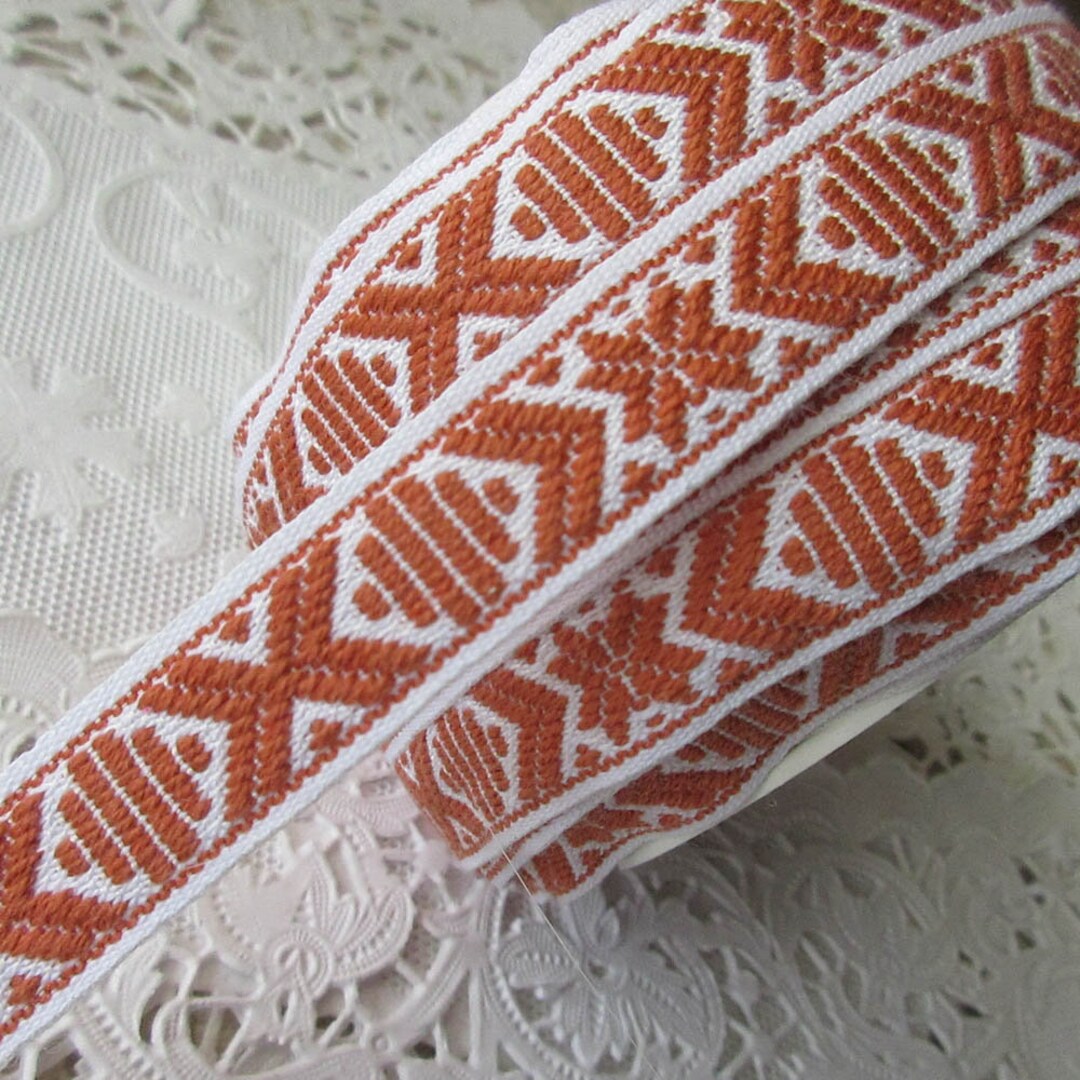4 Yards Sweden Swedish Costume Trim Authentic Folkloric Jacquard Trim ...
