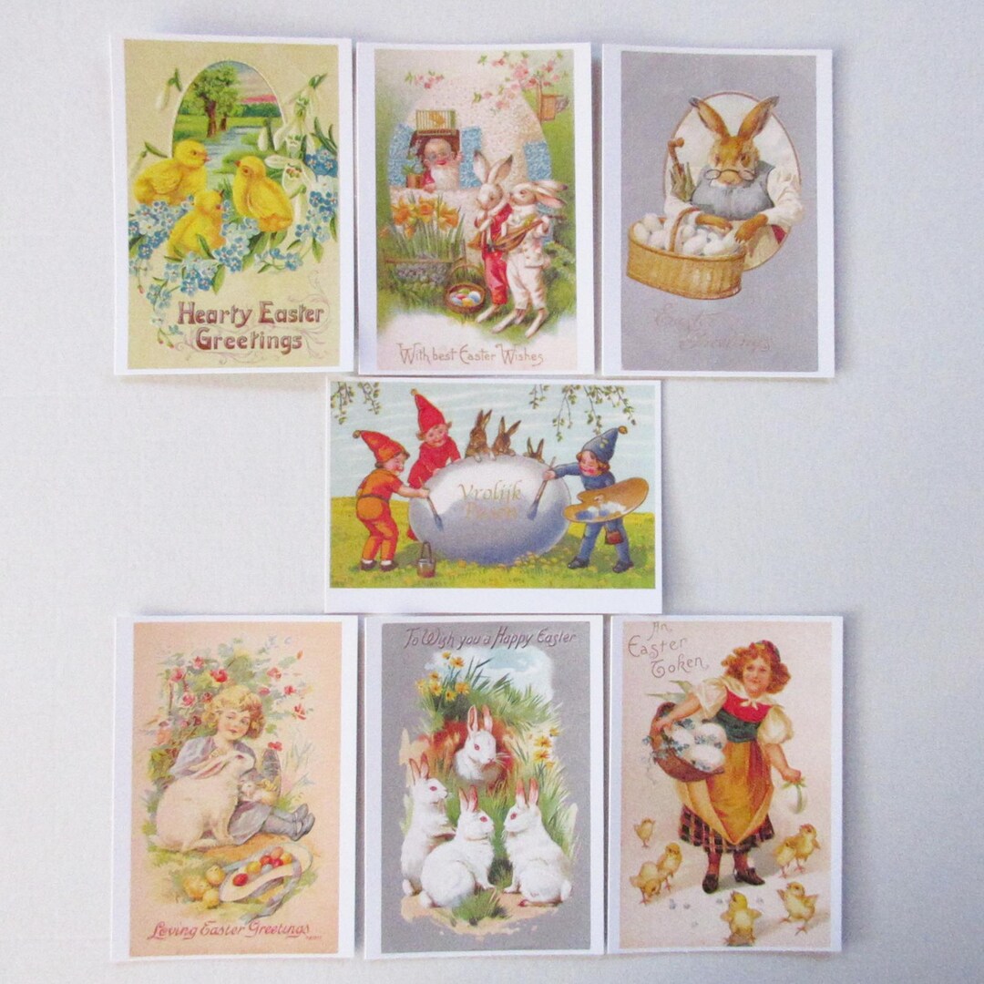 7 Assorted Holland Dutch Postcards Vintage Style Easter Cards Group 3 ...