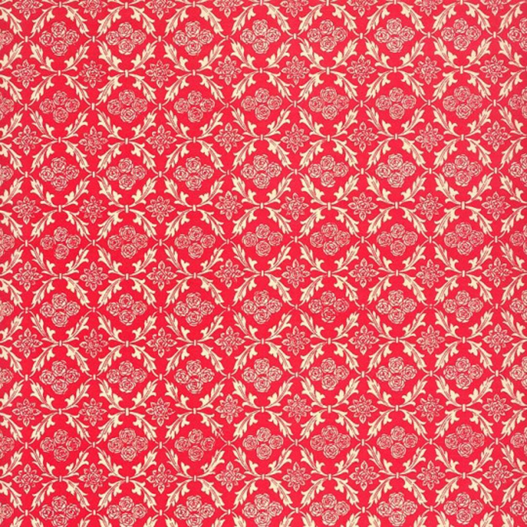 2 Sheets Italian Red Rose and Leaf Print Paper Carta Varese Etsy