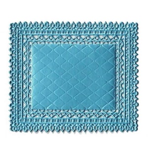 4 Dresdens Germany Light Blue Ornate Quilted Dresden Foil Doily Doilies Set Of Four DFD002-LB x4