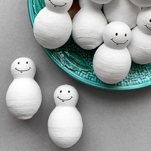 Spun Cotton Snowmen - Set of 3 Miniature Snowman Christmas
