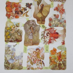 England Paper Scraps Lithograph Die Cut Flower Fairies By Cicely Mary Barker S1889 Out of Print