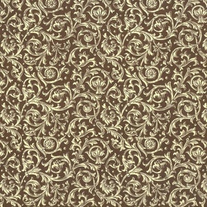2 Sheets Italian Brown Florentine Vines Print Paper ~ Carta Varese Italy IPV805BR x2