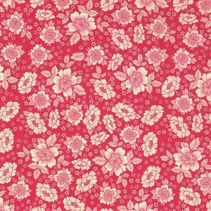 2 Sheets Italian Red Floral Print Paper ~ Carta Varese Italy  IPV872R x2