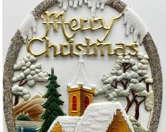 Vintage West Germany Christmas Deeply Embossed Cardboard Pressed