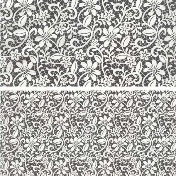 Italy Rice Paper Decoupage Sheet Floral And Vine Lace RCP-TX-116