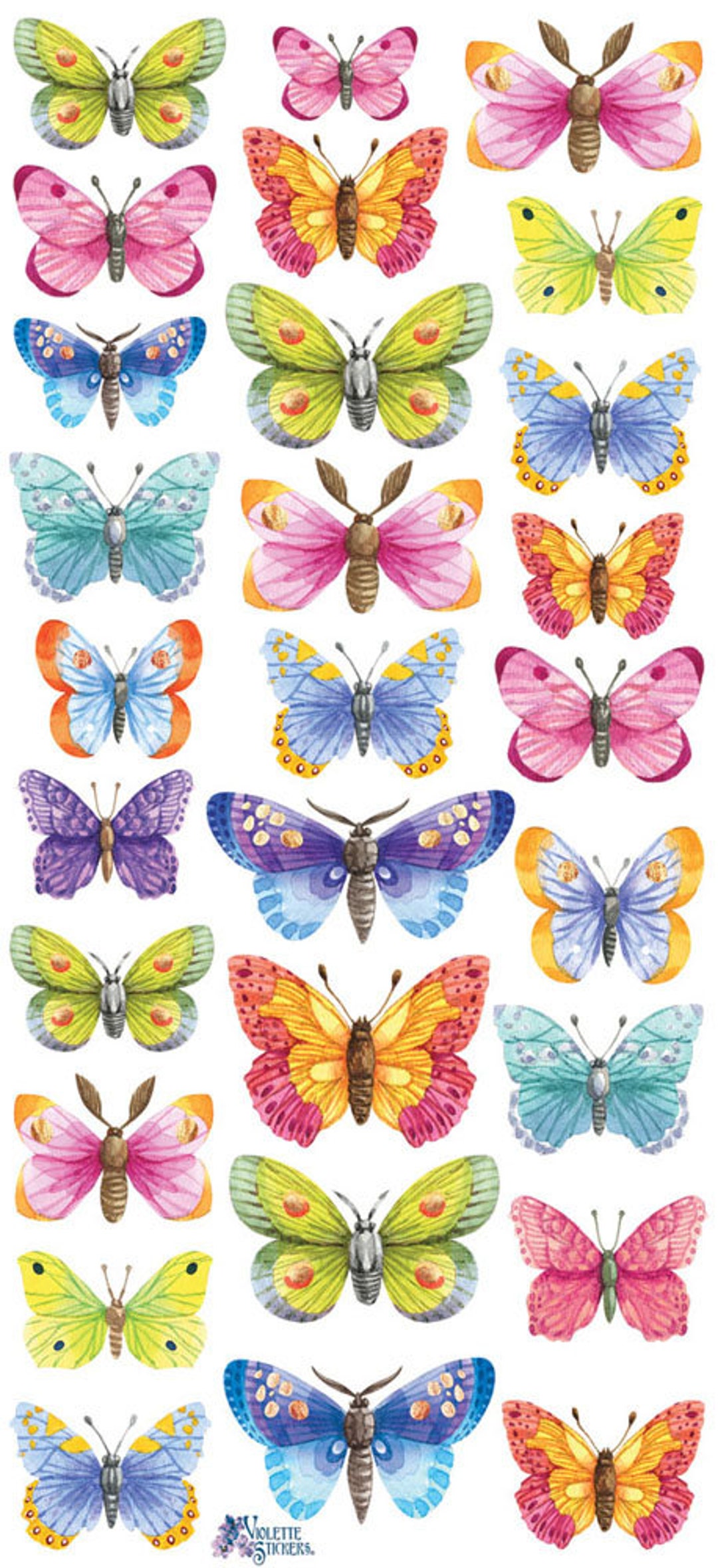 36 Sheets Transparent Butterfly Stickers For Kids, Classroom